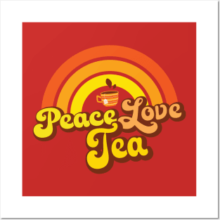 Peace Love Tea (Distressed) Posters and Art